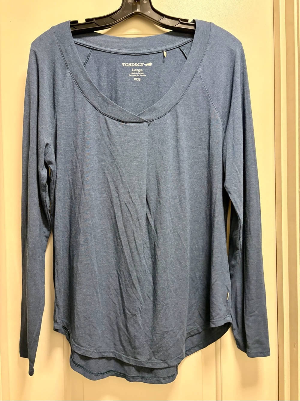 Toad&Co Alisal LS Top Women’s Large Blue Long Sleeve Scoop Neck Lenzing Modal